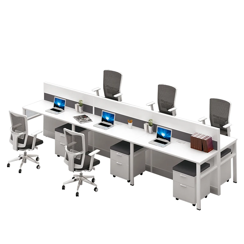 120 degree large space office partition new style 3 person desk office workstation office furniture for staff