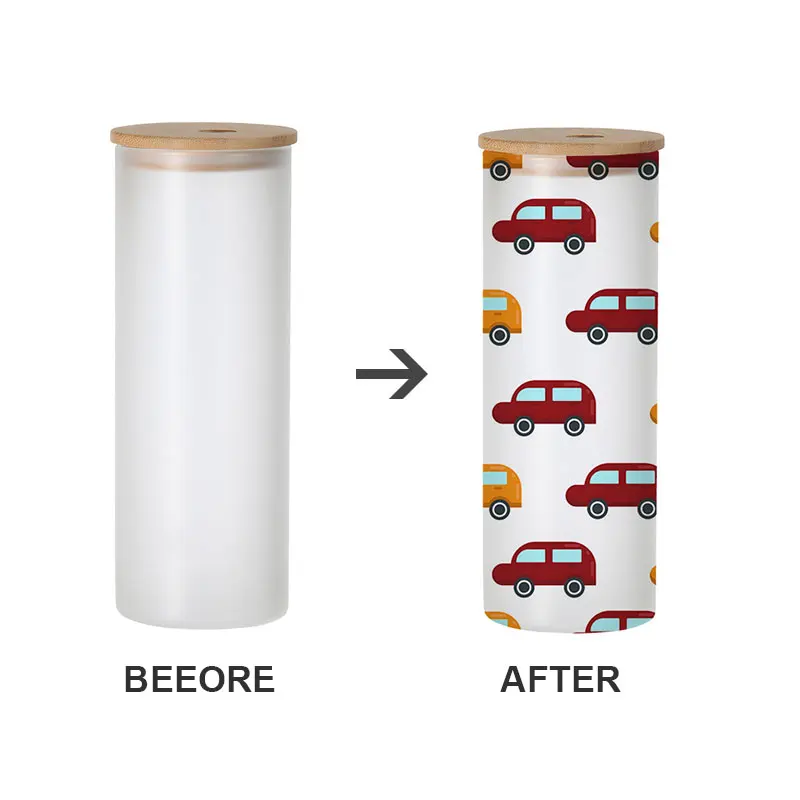 Mikenda 12oz 16oz Beer sublimation glass bottles Travel straight glass can Hot sale Us warehouse with blanks tumblers mug