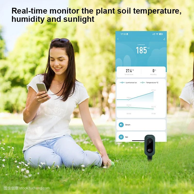 SASWELL smart soil sensor with Tuya Zigbee connection testing soil moisture