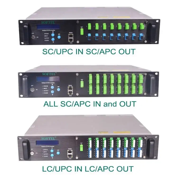 Softel 16-Port EDFA with 23dBm, Built-in Dual Input WDM for 1550nm, CATV Optical Amplifier 2 YEAR warranty