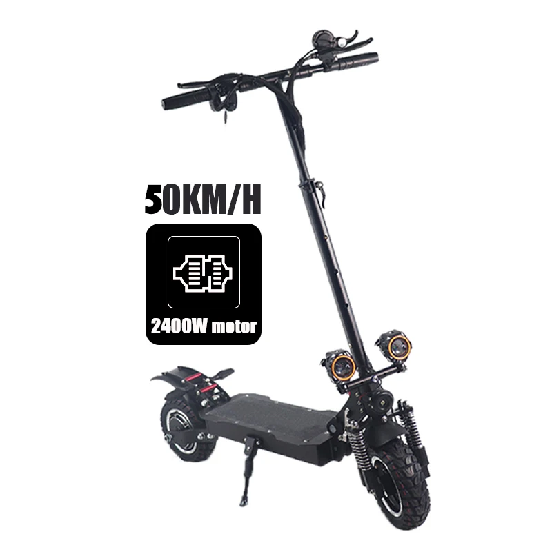 [Склад ЕС] модный M1 pro 2400 Вт 60 В/22,5 А/ч двухмоторный 10-дюймовый внедорожный складной электронный скутер для взрослых