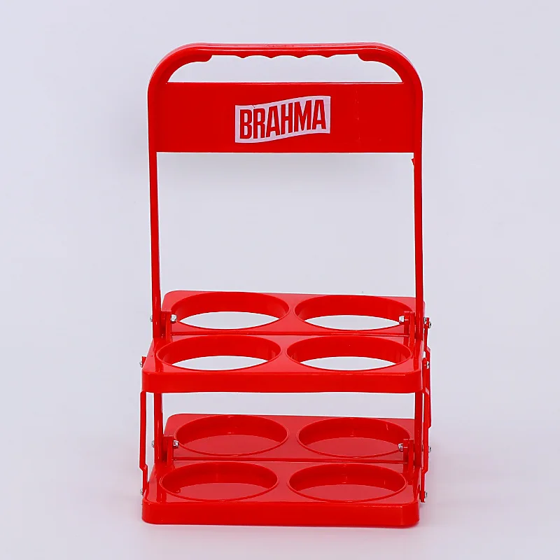 Wine 4 Carriers Holder Plastic Bottles Foldable Drink Juice Soda Beverage Bar Customize Beer Bottle Carrier