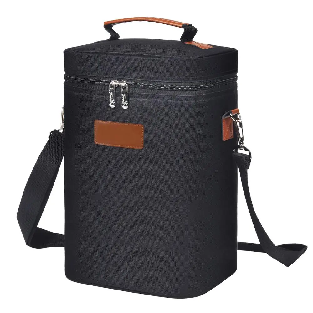 Insulated Padded Portable Versatile Wine Cooler Tote Bag Travel Camping Picnic 4 Bottle Wine Carrier Bag