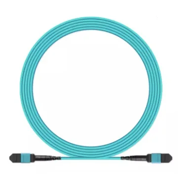 mpo patch cord 12 cores sm mm female  LSZH  aqua cable  green connector lc uniboot Duplex Multimode fanout mtp om3 om4 cable