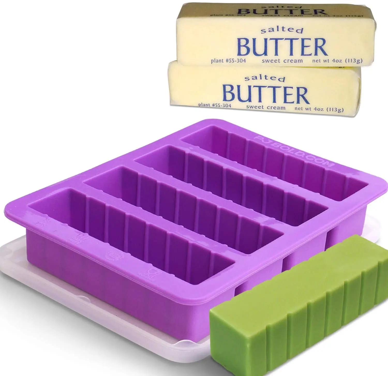 
Food Grade Safe Silicone Butter Mold with 4 Cavities 