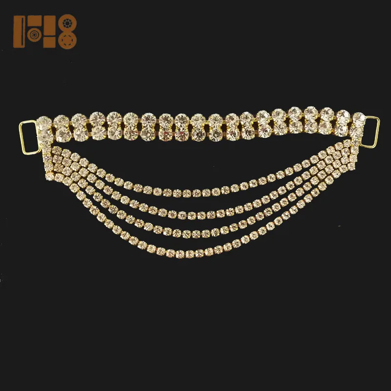 Custom size and design bikini connectors diamante rhinestone bikini connector for bikini accessories