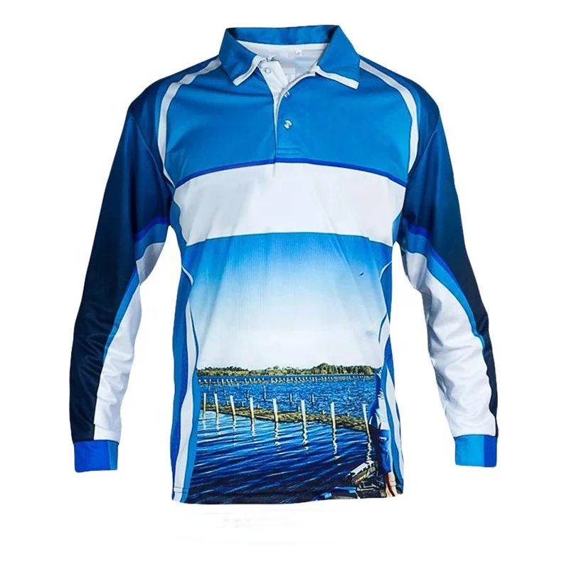 
Sublimation Printing Long Sleeve Fishing Polo Shirts upf 50+ 