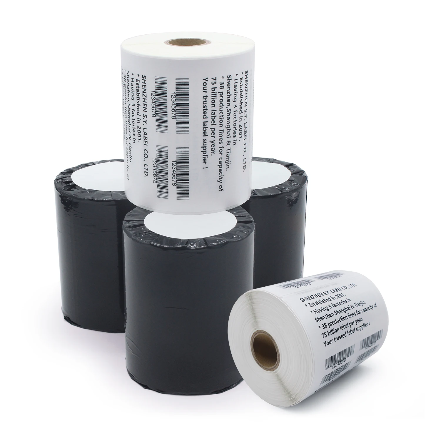 Custom 4*6 Direct Thermal Packing Label 4x6 Self Adhesive Barcode Shipping Stickers Roll Printer Label
