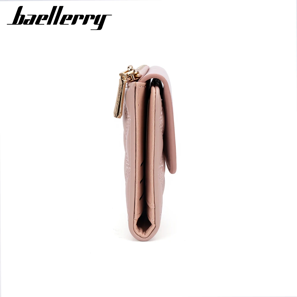 Baellerry  Women Purse ID Card Holder Large Capacity Billeteras Travel Elegant Buckle Zipper Ladies Wallet