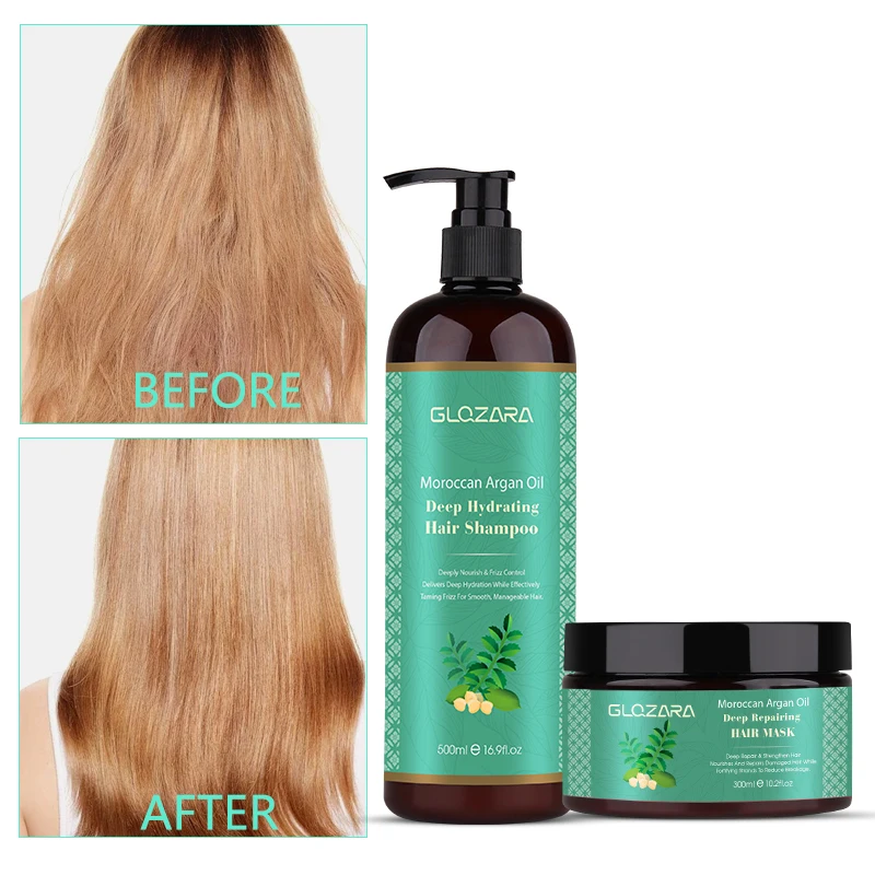 Private Label Hair Care Set Argan Oil Organic Biotin Repairing Moisturizing Collagen Hair Shampoo And Conditioner For Frizz Hair