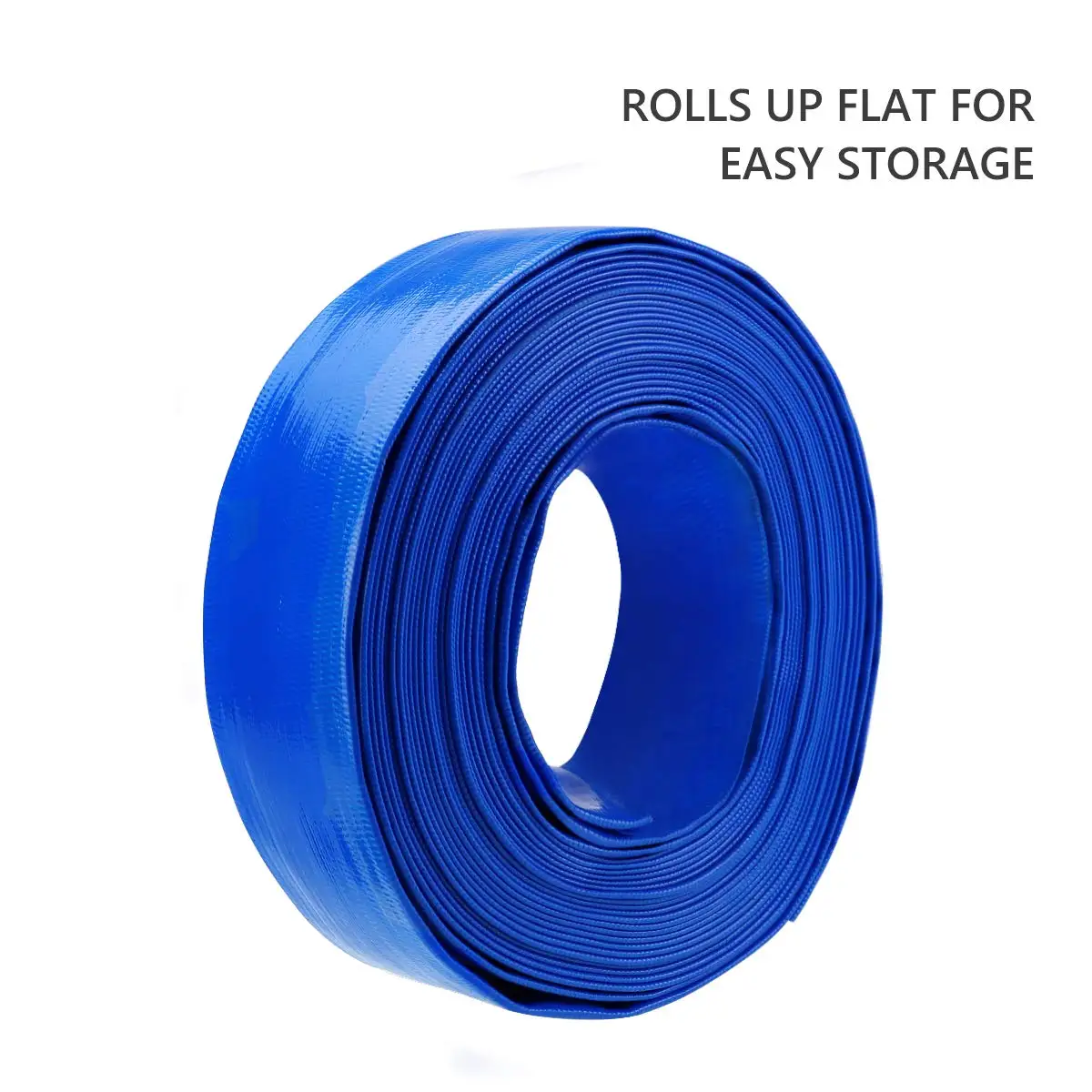  Swimming Pool Backwash Hose Heavy Duty Reinforced Blue PVC Flat Lay Agricultural