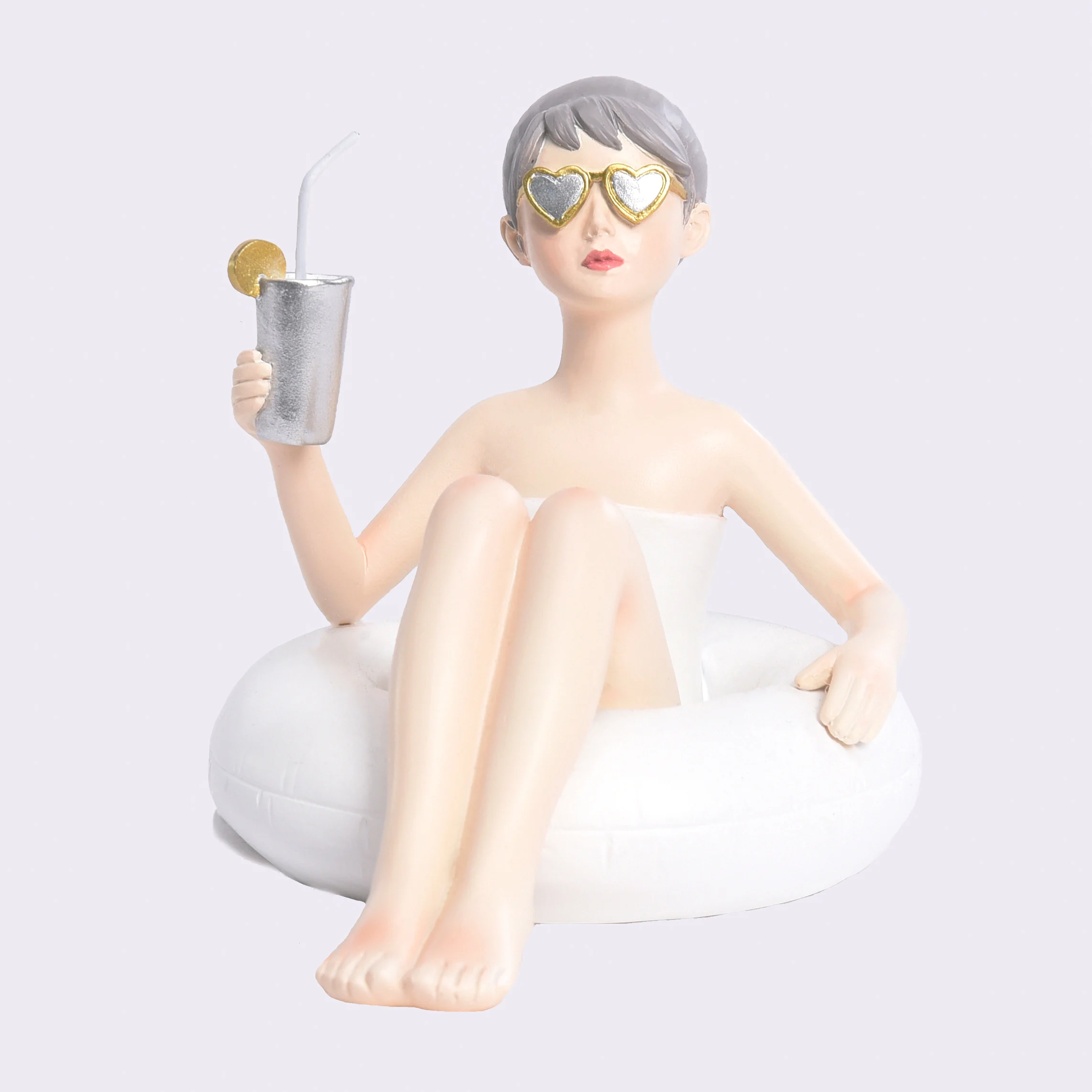 Custom Swimsuit Lady Girl Swimming Ornament Lovely Lady Polyresin Decorative Figurine