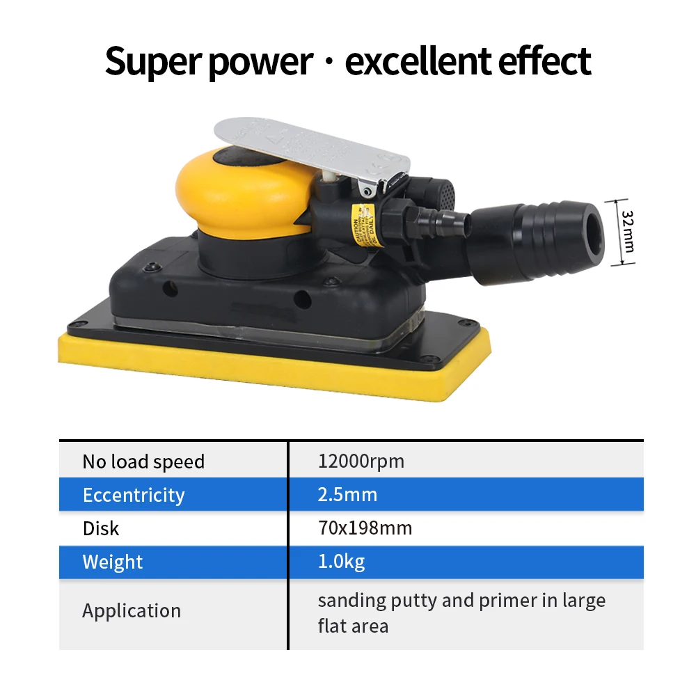 Manufacturer dustless pneumatic dust free 5 inch air tool 125mm orbital sander working machine