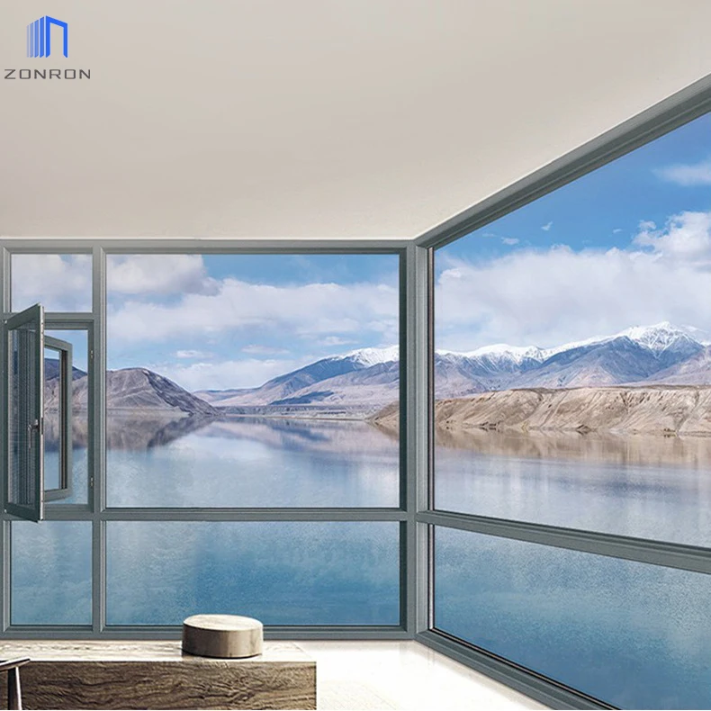 Zonron Customized Horizontal View Floor To Ceiling Window Glass Windows For House Impact Resistant French Style Window