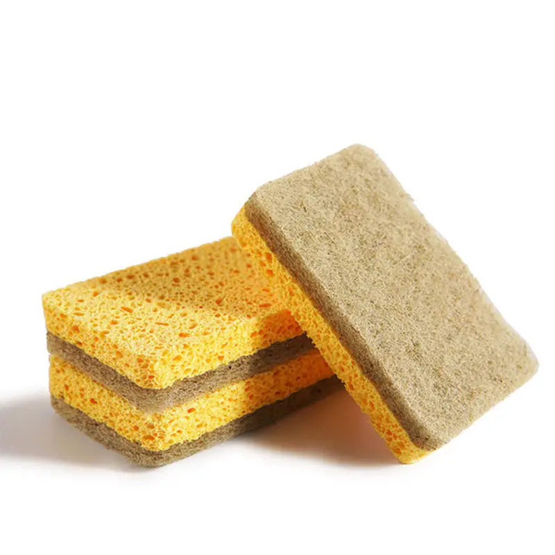 Customize Private Label  Eco-friendly Washing Up Set Biodegradable Compostable Wood Pulp Cellulose And Coconut Fiber Sponges
