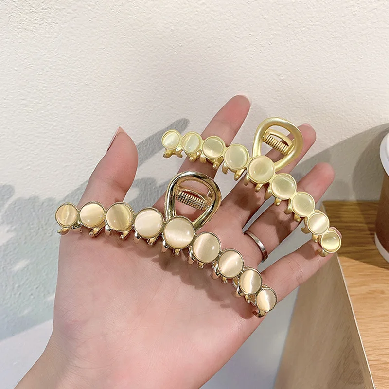 Accessories Hair Opal Grab  Back Head Fixed  Alloy Large Medium Korean  Headdress Shark  Metal  Clips