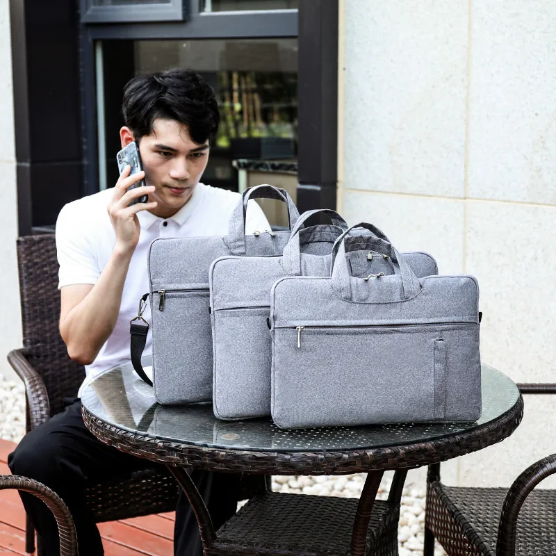 2024 13 14 15.6 Inch one-shoulder laptop bag in solid color wholesale business waterproof bag laptop