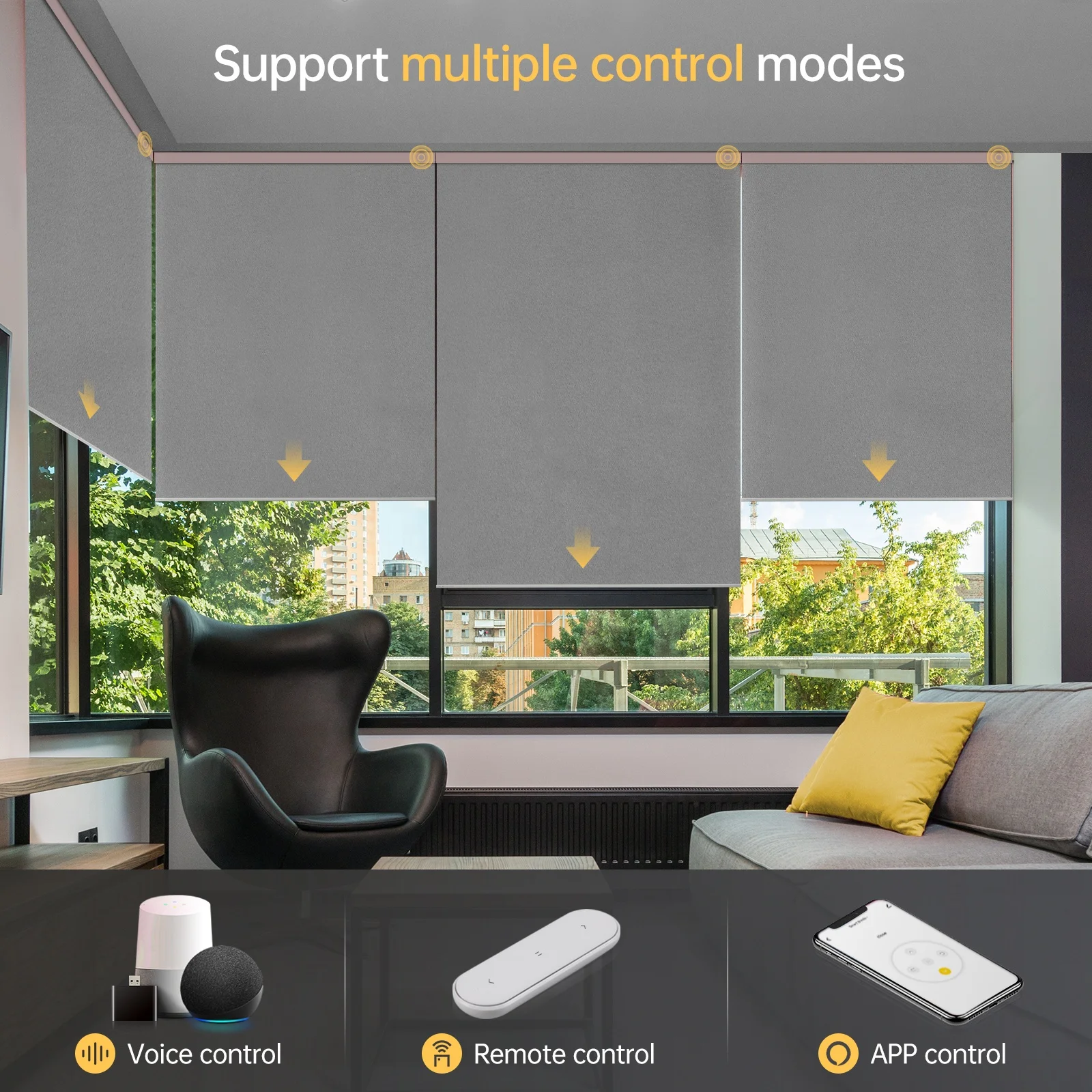 Sunfree Motorized Rolling Shades Smart Rollers Blinds