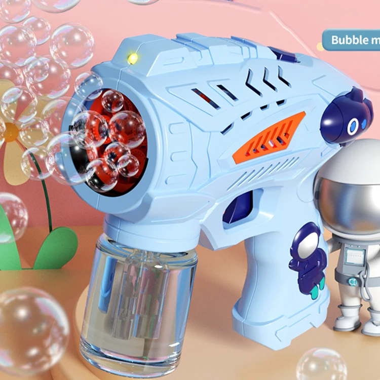 Summer Outdoor Bubble gun Machine Toy Wholesale Flashing Light Music Bubble Gun  For Kids