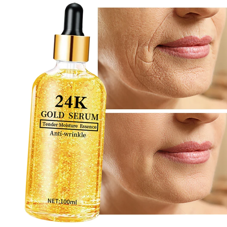 Tiktok hot sales Skin care 24K Gold Ginseng Serum Moisture Anti-Wrinkle Collagen firming Sleeping Essence