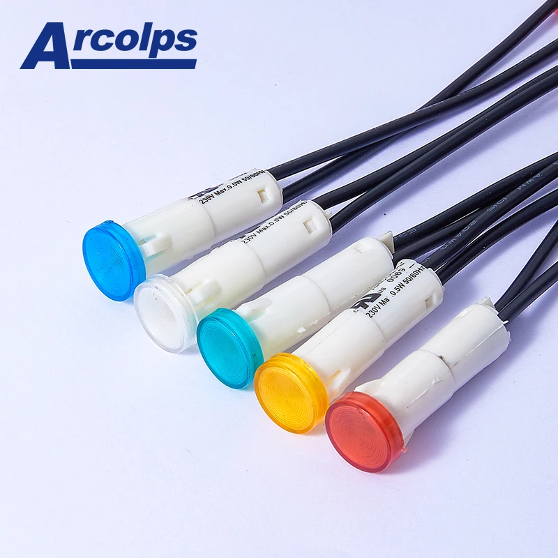 Pilot lights 10mm  led indicator  light t 12v/24v/110v/230v/460v Red Green Blue Amber white indicator lamp with customize symbol