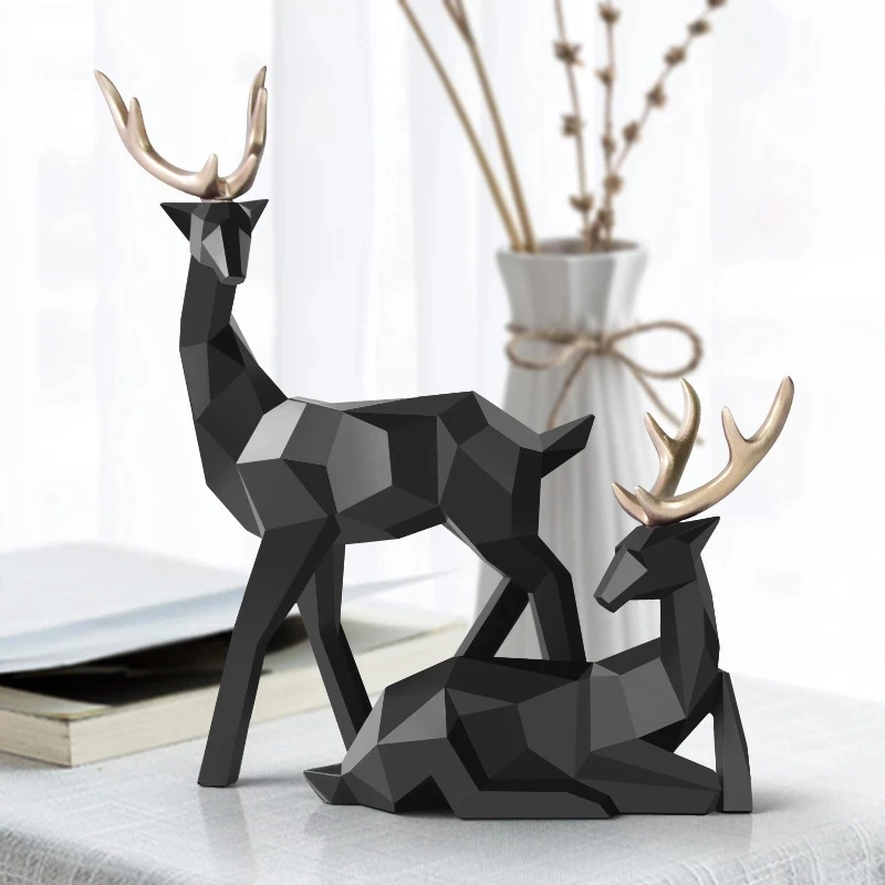Home Decor Creative European Style Home Furnishing China New Innovative Product Home Decor Craft Figurines White Resin Deer