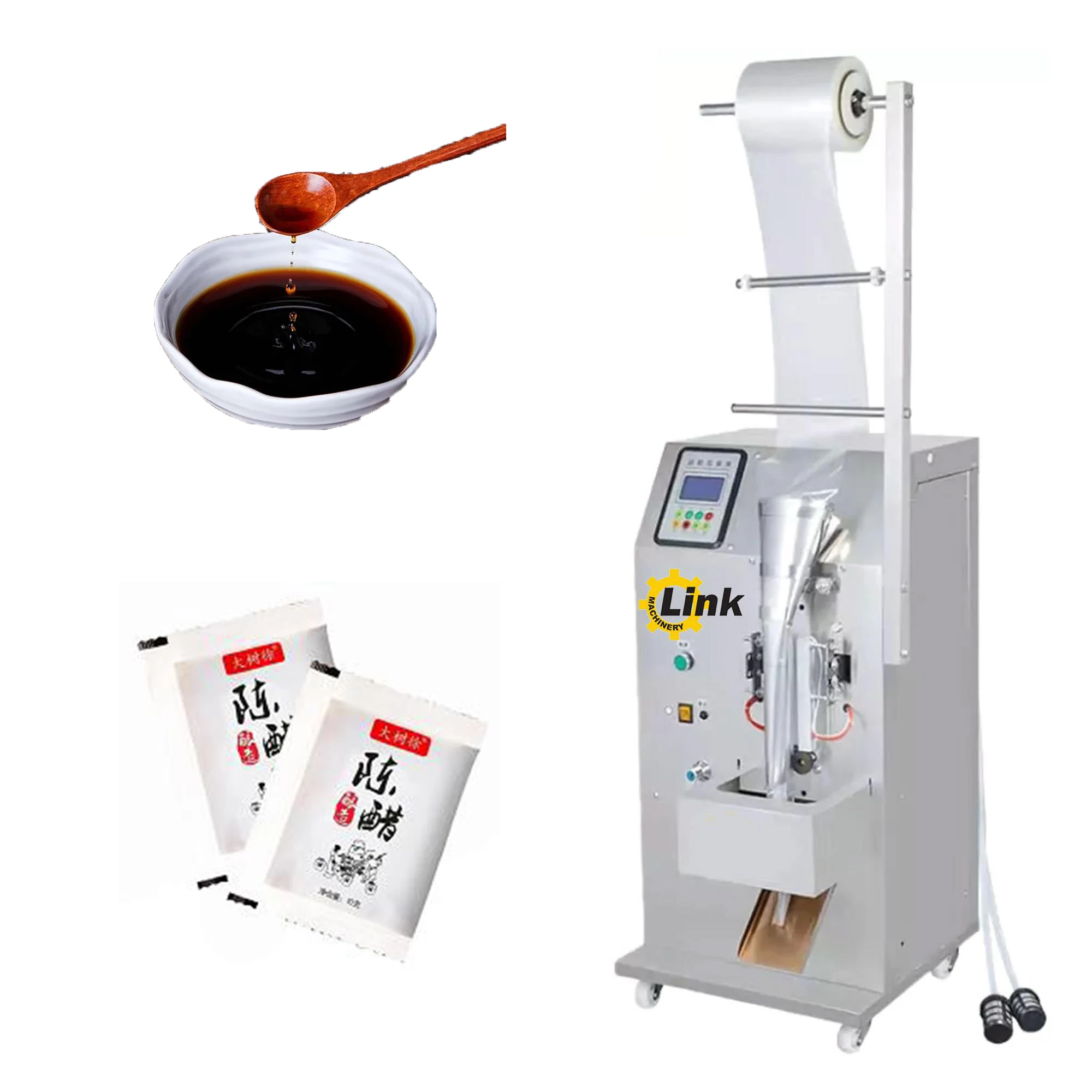 High Quality Automatic Vertical Liquid Vinegar Beer Soy Sauce Sachet 3 Side Sealing Packaging Machine
