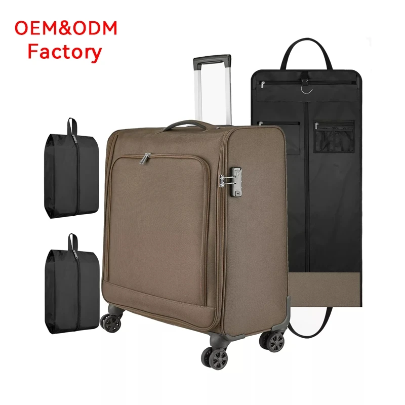 Custom premium Large 26-Inch Suitcase Wheeled Garment Luggage Bag with Locks travel Rolling Garment Bags for men and women