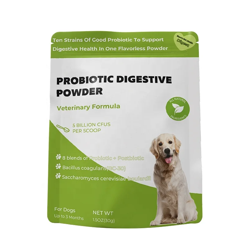 5 Billion CFUS Per Scoop Dog Supplement 8 blends of Probiotic And Postbiotic Probiotic Digestive Powder
