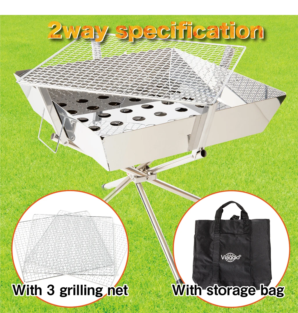 
China hot sale 445 x 445 x350 useful grill outdoor charcoal barbeque with exclusive storage bag 