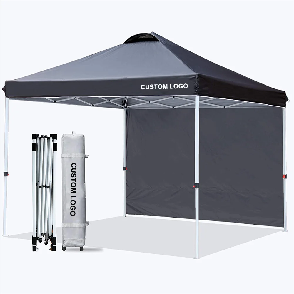 
3x3 Large Pvc Coated, 4 Legs Folding Awning Trade Fair Tents Pop Up Gazebos With Sides Screen Heavy Duty Outdoor Business Work/  (1600158263338)