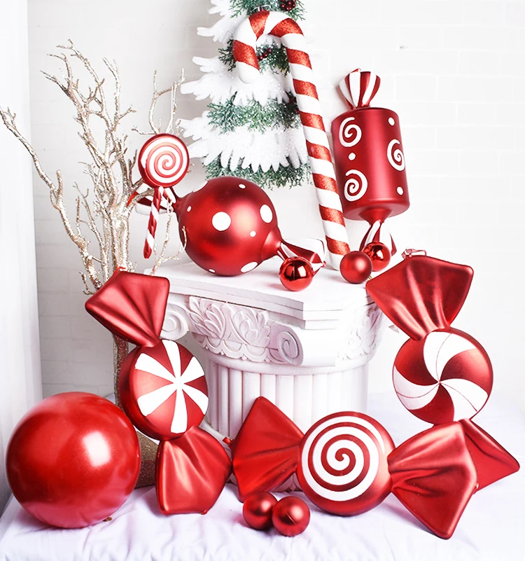 40cm shiny Matt Red green purple pink hanging plastic big Christmas ball ornament decoration factory