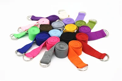 Custom Adjustable yoga strap Cotton or polyester Webbing printed best quality fitness yoga mat D ring strap