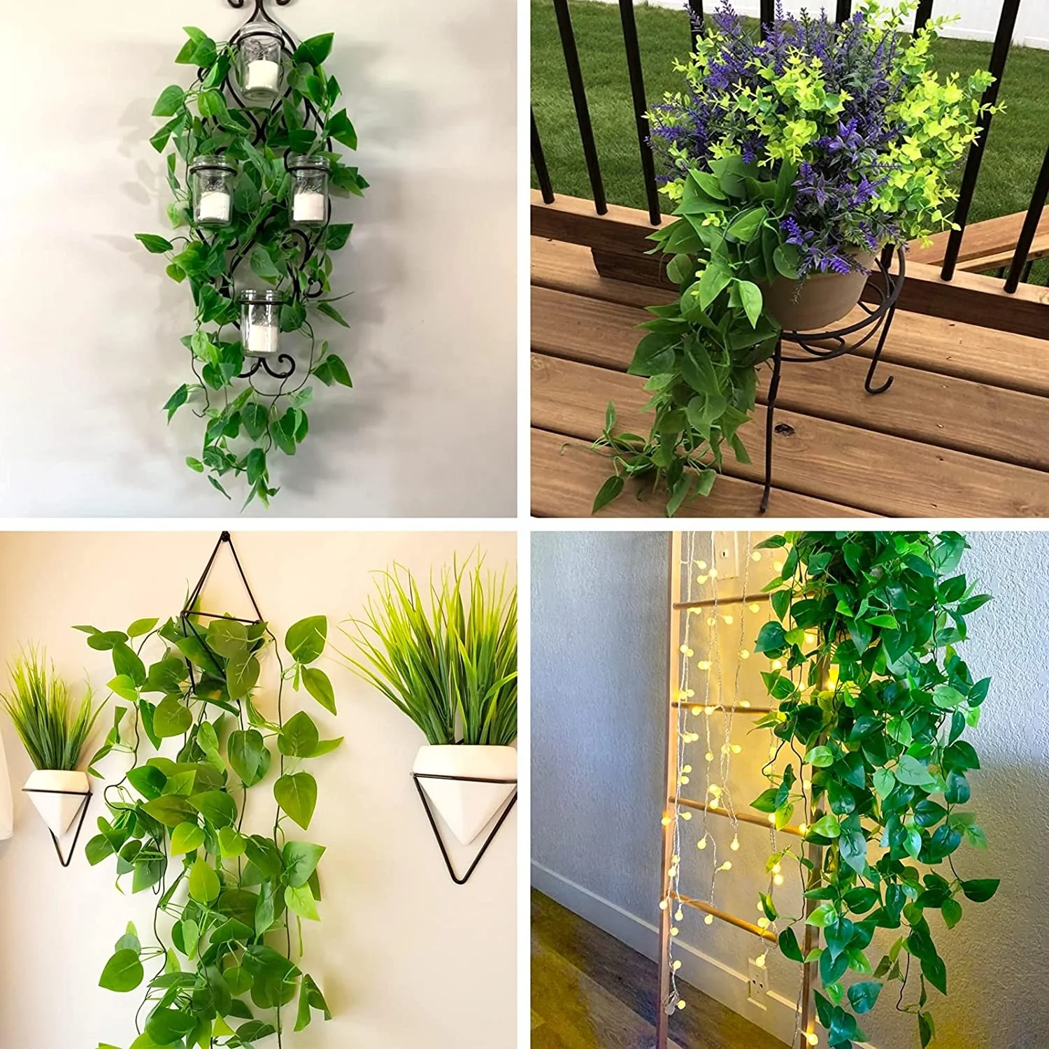 Wholesale Decoration Plastic faux ivy leaves Vine Fake  Foliage Hang potted Artificial Hanging Plant