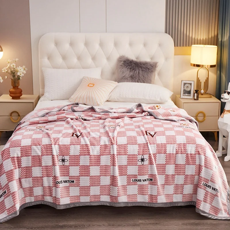 Flannel Fleece Blanket Floral Print-K 380GSM Super Soft Cozy Warm Luxury Washable Fuzzy Velvet Throw Blanket for Home Decor