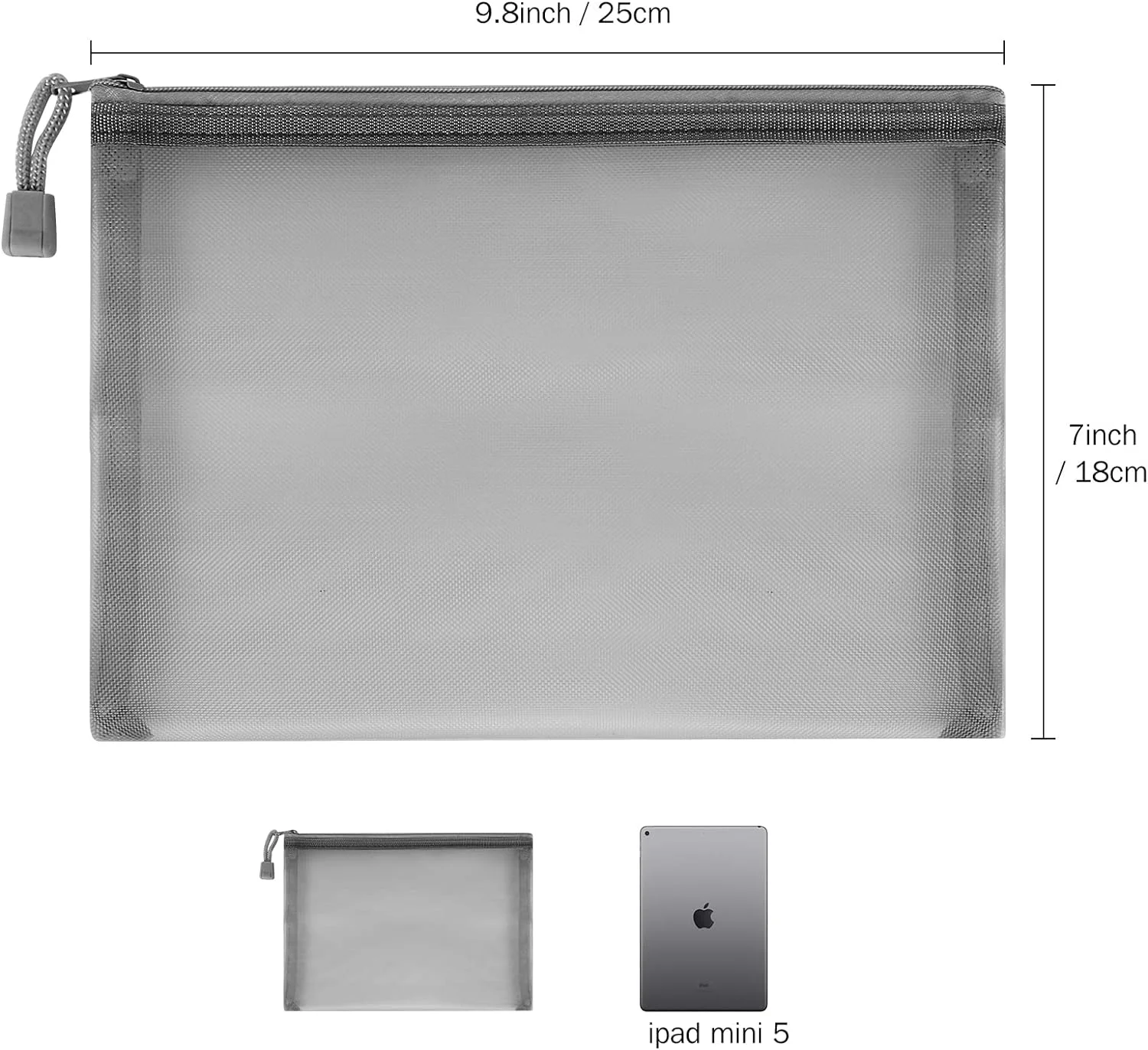 Pvc mesh bag Custom Label Transparent Nylon Mesh Zip File Stationery Bag  Pen Packaging Bags For Travel