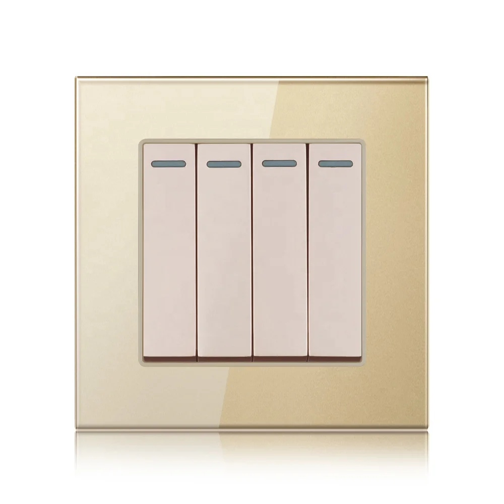 Лучшие продажи Средний современный кнопочный переключатель 4 банды выключатель света