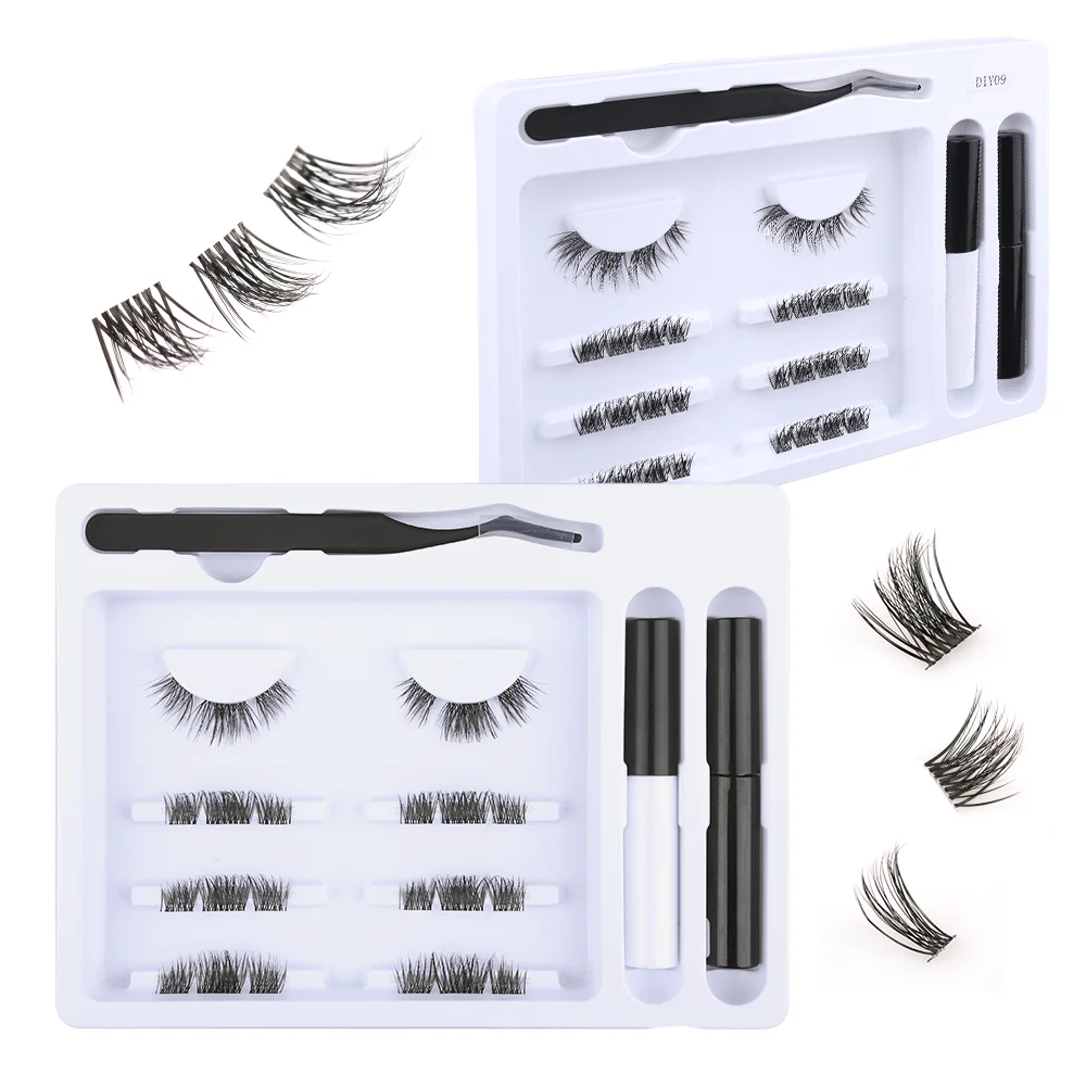 2023 new WorldBeauty pre cut segment glue-based lashes superfine band eyelash with customize package glue bond sealer remover