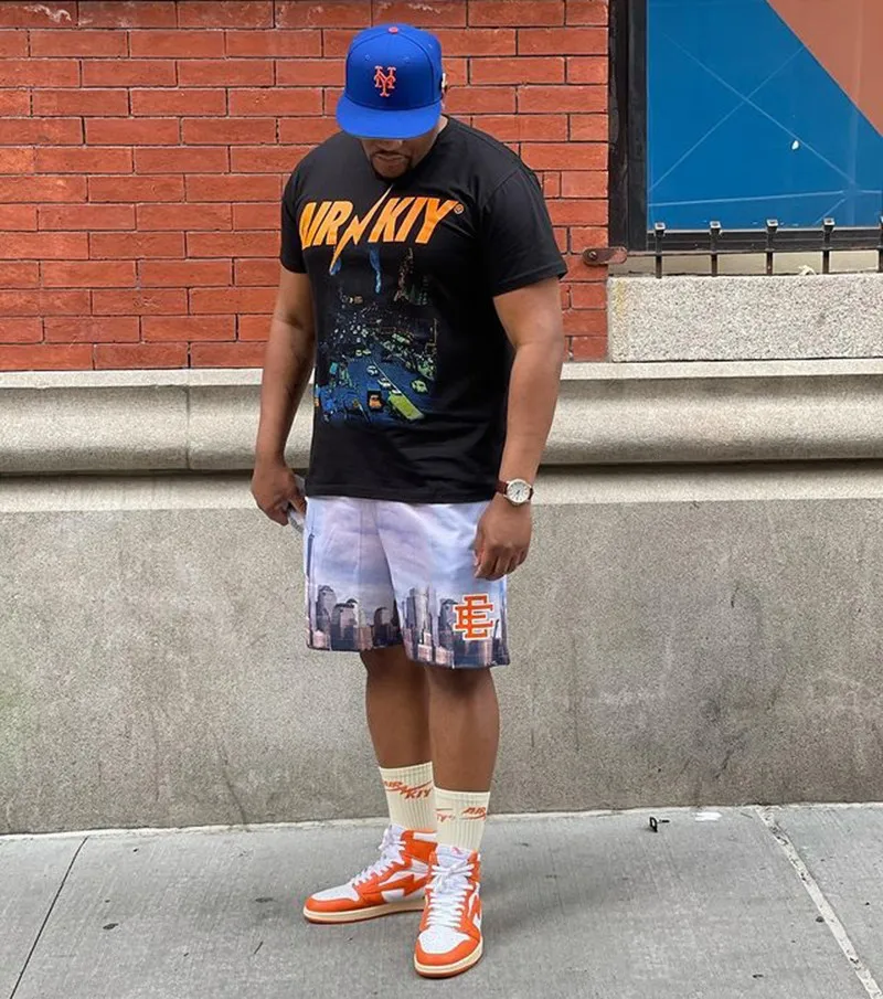 OEM Customized logo/ Blank Eric Emanuel EE Basic Short NEW YORK CITY SKYLINE Men mesh shorts