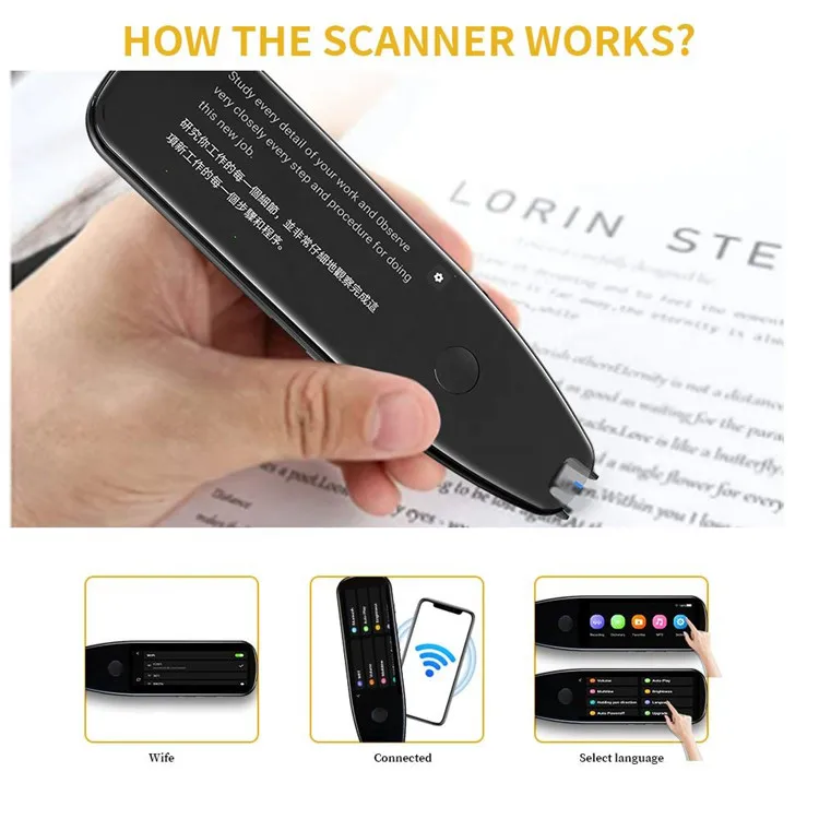 Min Pocket Scan Dictionary ручка для чтения текста переводчик словарь говорящий перевод и сканирование с несколькими языками