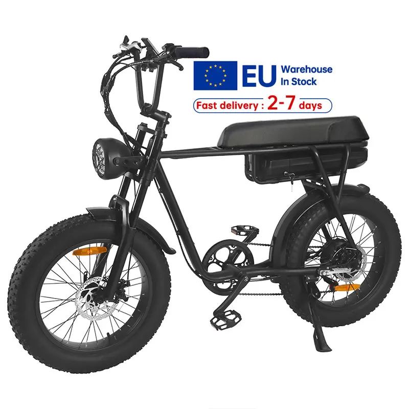 EU STOCK Duty Free Saibaike 20 Inch Fat Tire Electric Moped Bike 48V 500W 750W 1000W 45KM/H Bicycle Electric Bike Europe