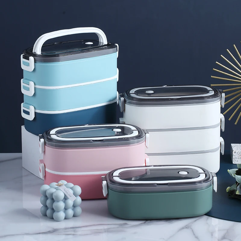 Custom Lunch Box Dressed Up In Separate Compartments Bento Box Kids Food Grade Material Stainless Steel Lunch Containers