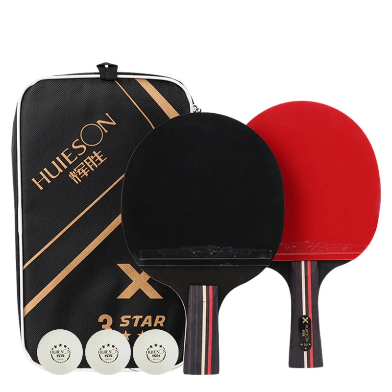 Professional Wood Table Tennis Racket Ping Pong Bat Set 3Balls Hot Sale Low Price Tennis Table Racket Suitable For Beginners