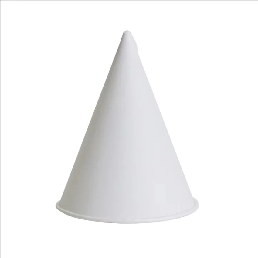 Biodegradable Disposable  ice cream cup rim rolled cold water drinking cone shaped  3.7oz 4.5oz 6oz Paper cone cup