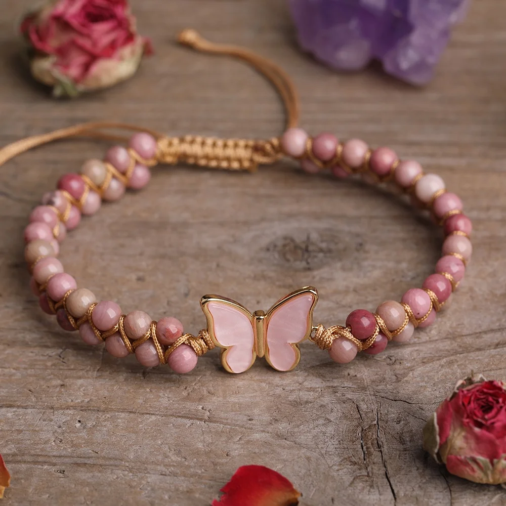 Новейший дизайн очаровательный браслет с бабочкой драгоценный камень бусинами проволочный ювелирные изделия
