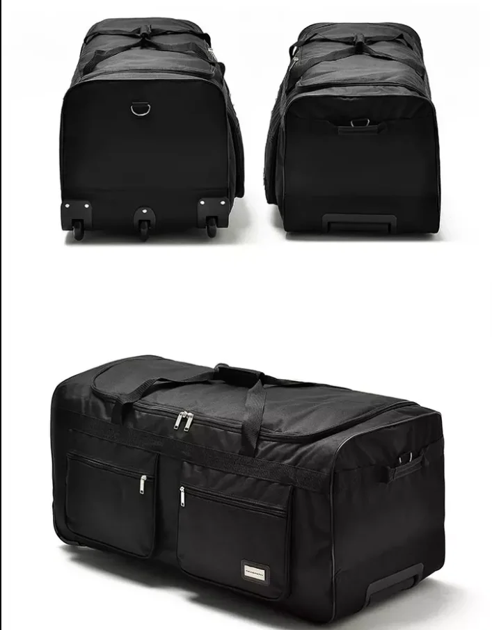 Custom Wholesale Black Foldable Luggage Bag Travel Trolley Bags With Wheel