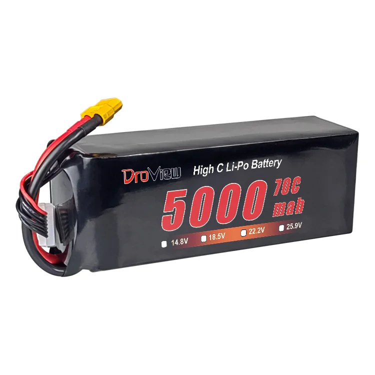 Droview Lipo Polymer Battery 6S 22.2V 5000mAh 70C High Rate UAV Lithium Batteries for FPV Drone