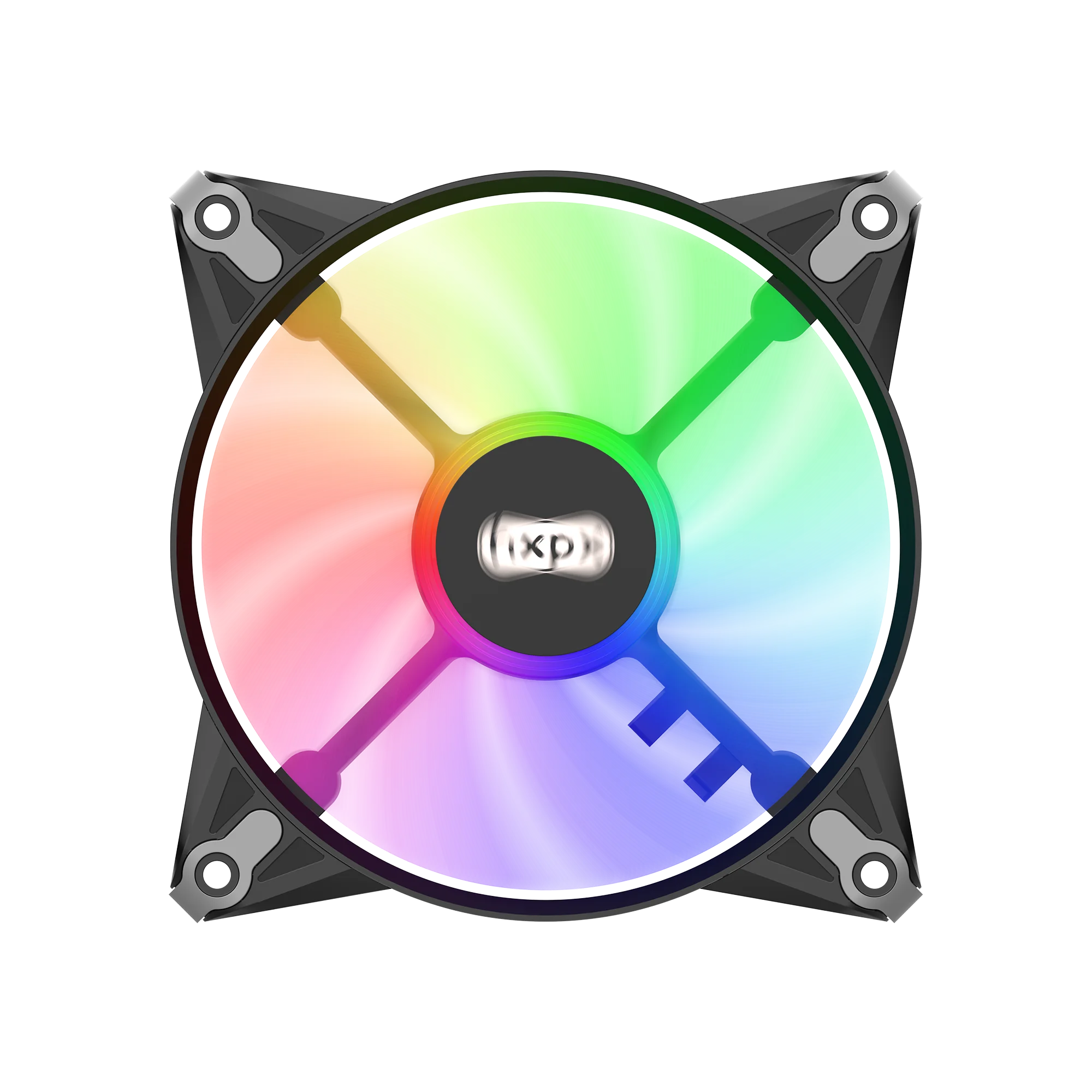 Wholesale OEM Icy frost-F-IF12 120mm BLACK Molex 4PIN RGB Case fan heatstick PC computer Cooling fan Fixed color Crystal LED