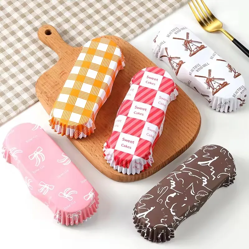 Одноразовая прямоугольная бумага с покрытием tray-200Pcs в форме лодки для выпечки домашних животных бумажные стаканчики подкладка торта инструменты