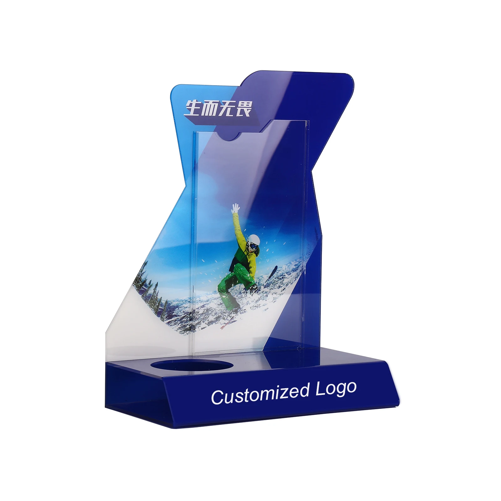 Factory Wholesale Shopping Mall Counter Customized Modern Beer Liquor Transparent Acrylic X-shaped billboard display stand